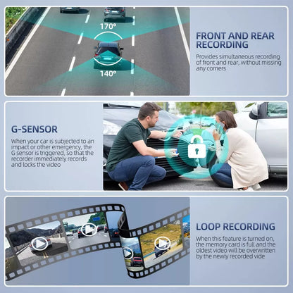 Compact Dual Lens 4 Car Dash Camera