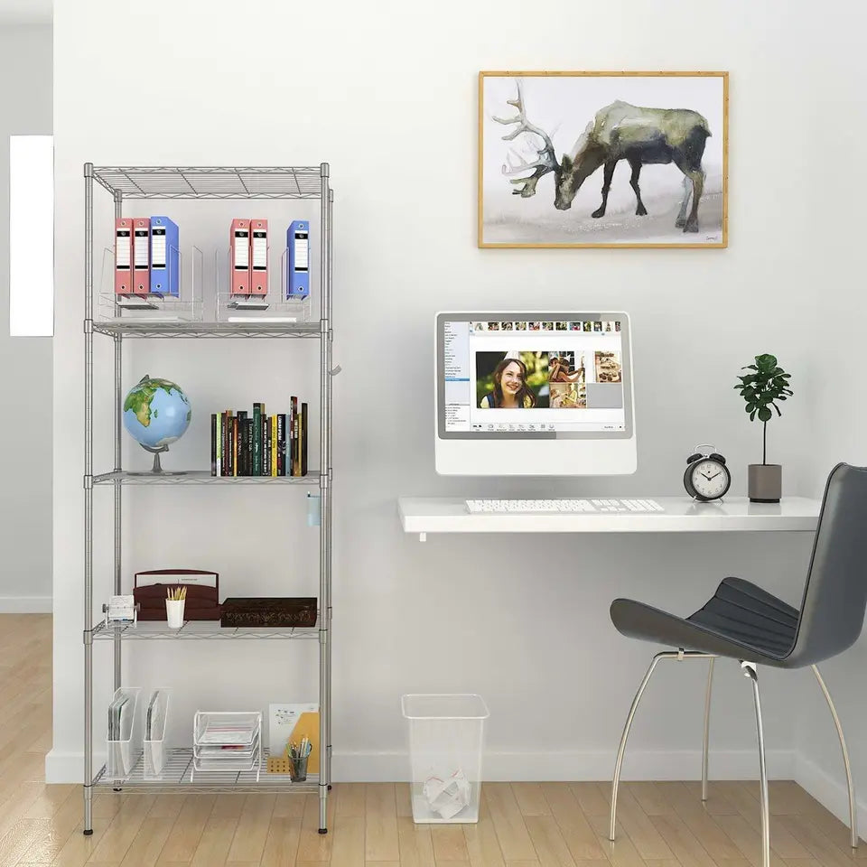 Sturdy 5 Level Metal Storage Shelving Unit