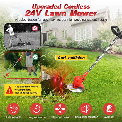 Wireless Lawn Edger String Trimmer Cutter