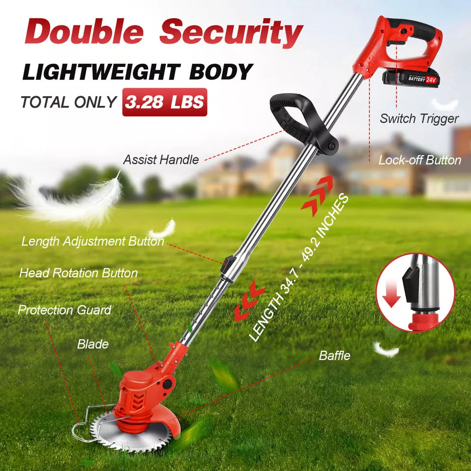 Wireless Lawn Edger String Trimmer Cutter