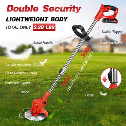 Wireless Lawn Edger String Trimmer Cutter