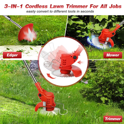 Wireless Lawn Edger String Trimmer Cutter