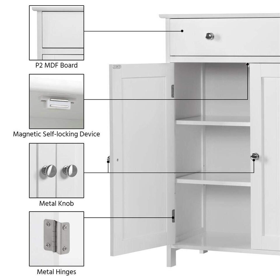 Tall Bathroom Floor Storage Cupboard - Practical