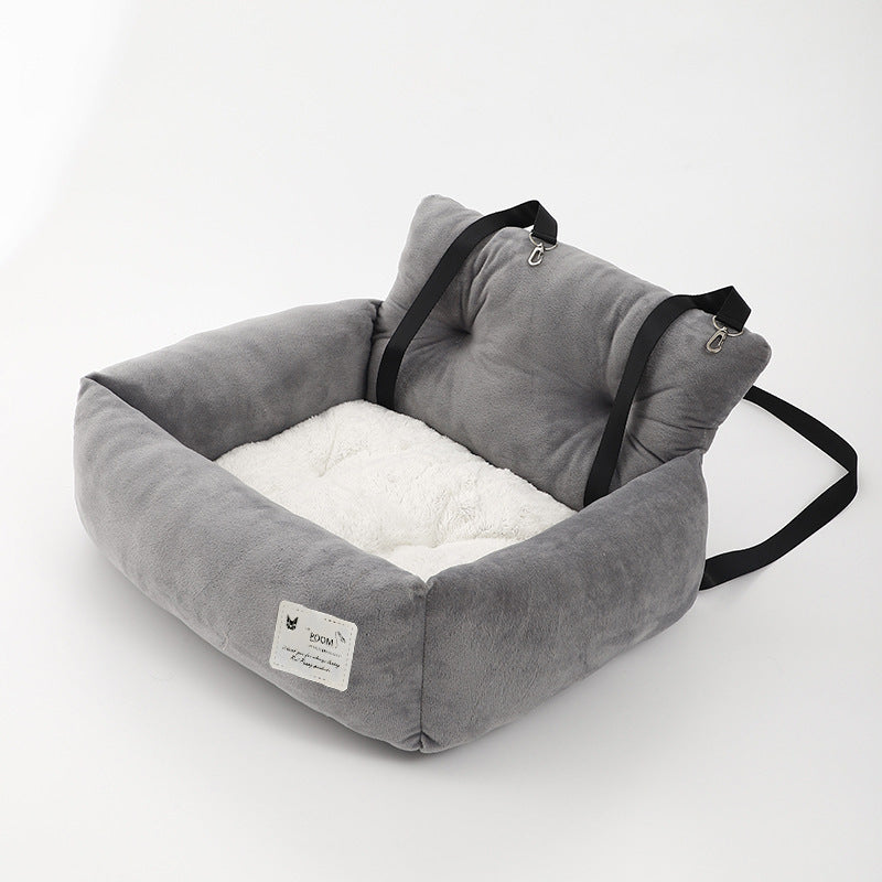 Safe Dog Car Seat - CozyCanine-Gray-S (17.32 x 13.78 x 10.63 inches)-Nora Luxe