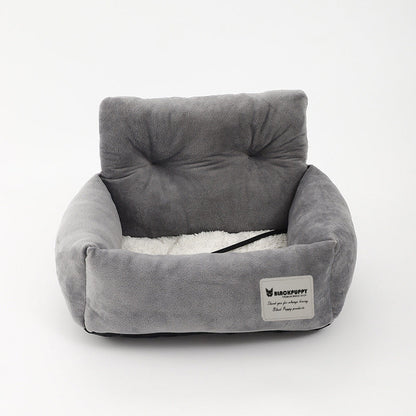 Safe Dog Car Seat - CozyCanine-Gray-S (17.32 x 13.78 x 10.63 inches)-Nora Luxe