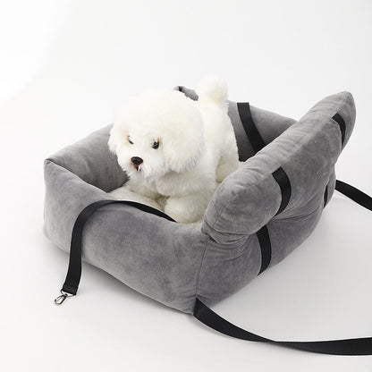 Safe Dog Car Seat - CozyCanine-Gray-S (17.32 x 13.78 x 10.63 inches)-Nora Luxe