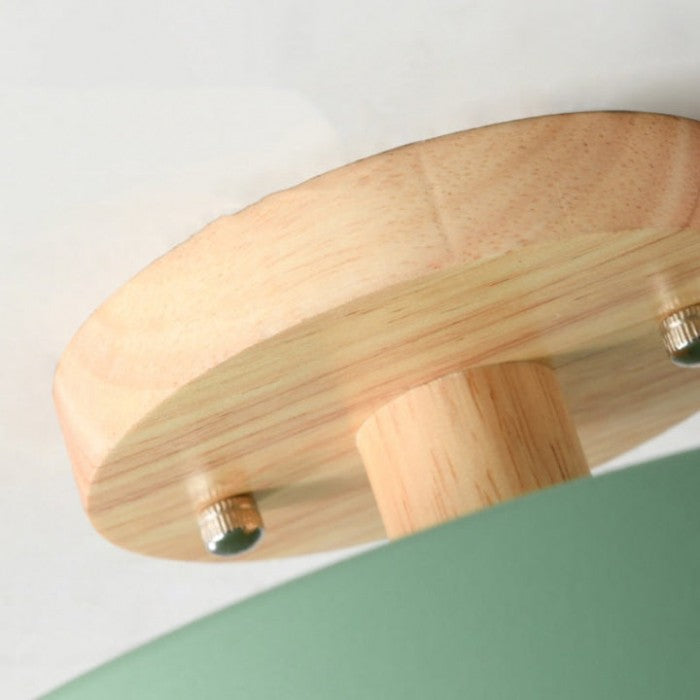 Modern Macaron Wooden Round LED Ceiling Light