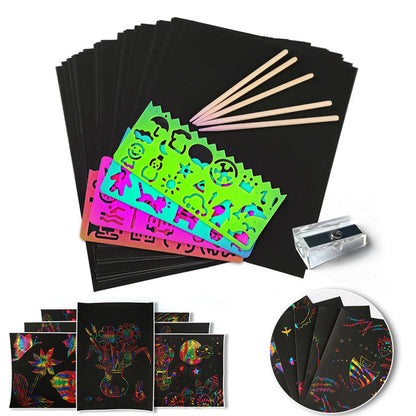 Vibrant Color Scratch Art Card Set - Pexav