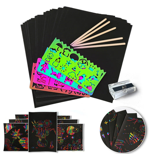 Vibrant Color Scratch Art Card Set - Pexav