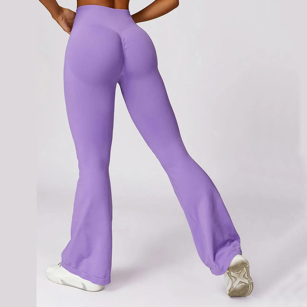 Seamless Flared Yoga Legging - Elara-Black-S-Nora Luxe