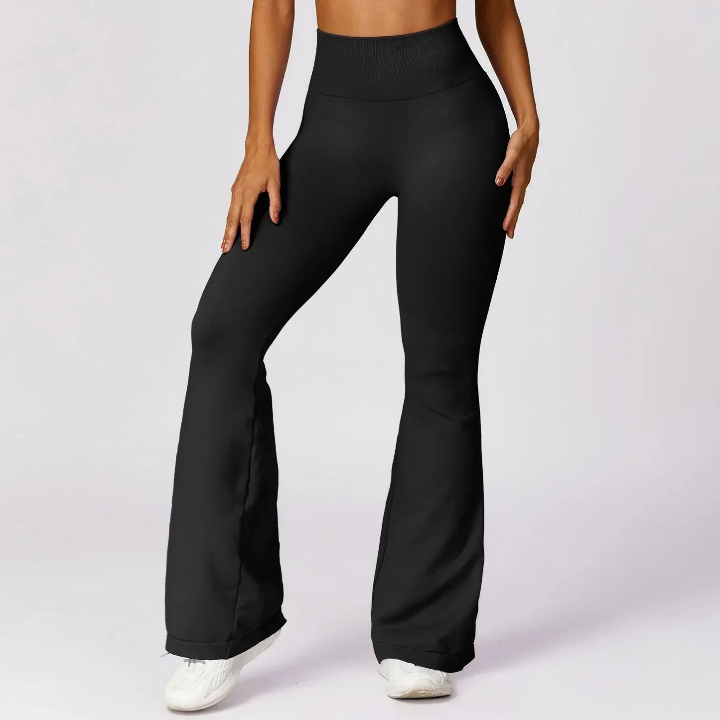 Seamless Flared Yoga Legging - Elara-Black-S-Nora Luxe