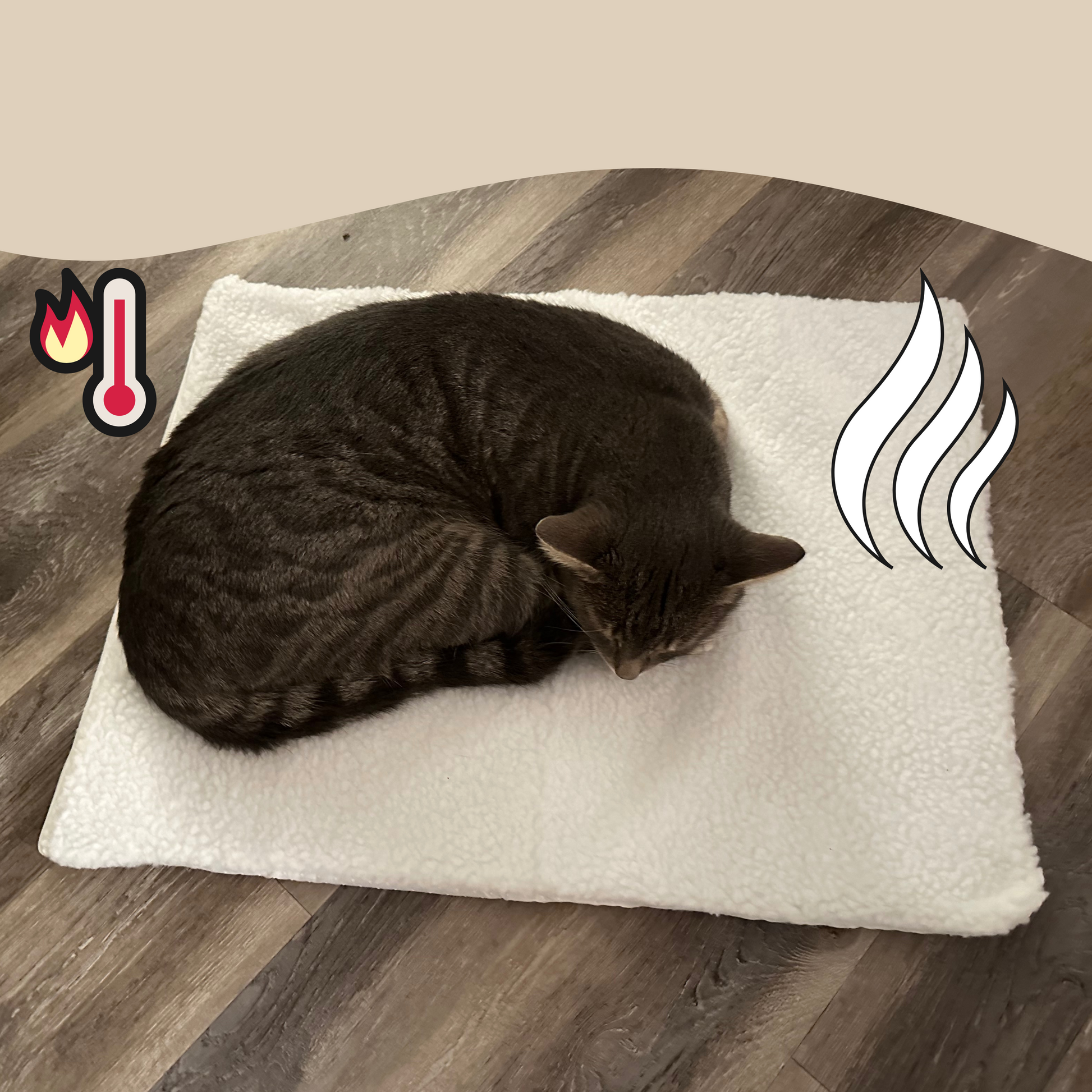 Self-Heating Cat Mat - WarmPurr™-Snow White - 23.62 in x 17.72 in-Nora Luxe