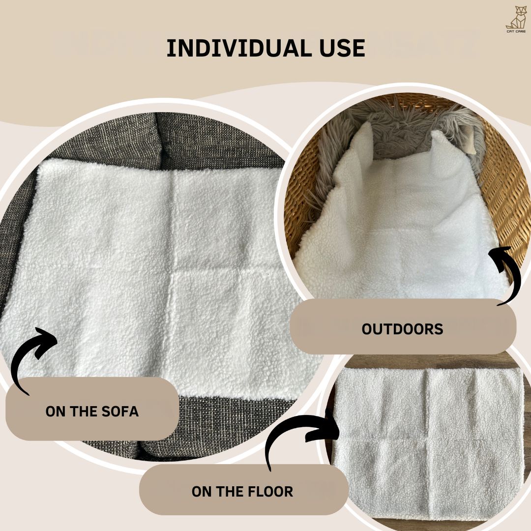 Self-Heating Cat Mat - WarmPurr™-Snow White - 23.62 in x 17.72 in-Nora Luxe