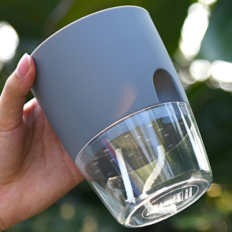 Self-Watering Plant Pot - AquaBloom-Gray-S-Nora Luxe