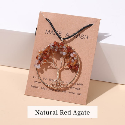 Seven Chakras Tree of Life Necklace | Spiritual Jewellery-MULTI-COLORED GOLD-Nora Luxe