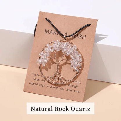 Seven Chakras Tree of Life Necklace | Spiritual Jewellery-MULTI-COLORED GOLD-Nora Luxe