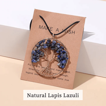 Seven Chakras Tree of Life Necklace | Spiritual Jewellery-MULTI-COLORED GOLD-Nora Luxe