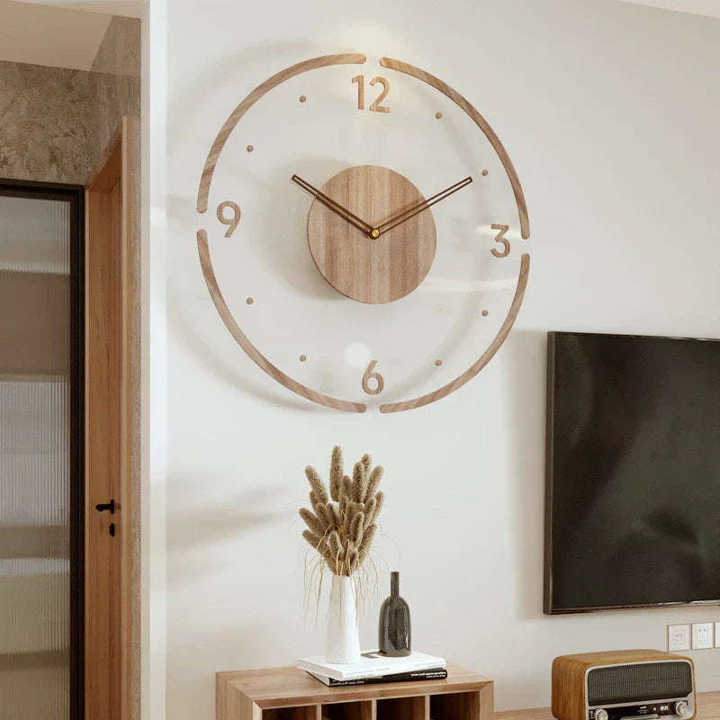 Rustic Wooden Silent Wall Clock - Pexav