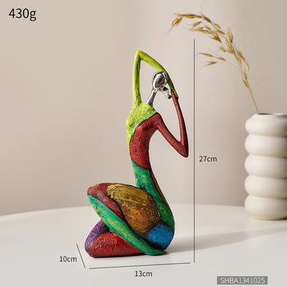 Vibrant Artistic Resin Decorative Figurine Set