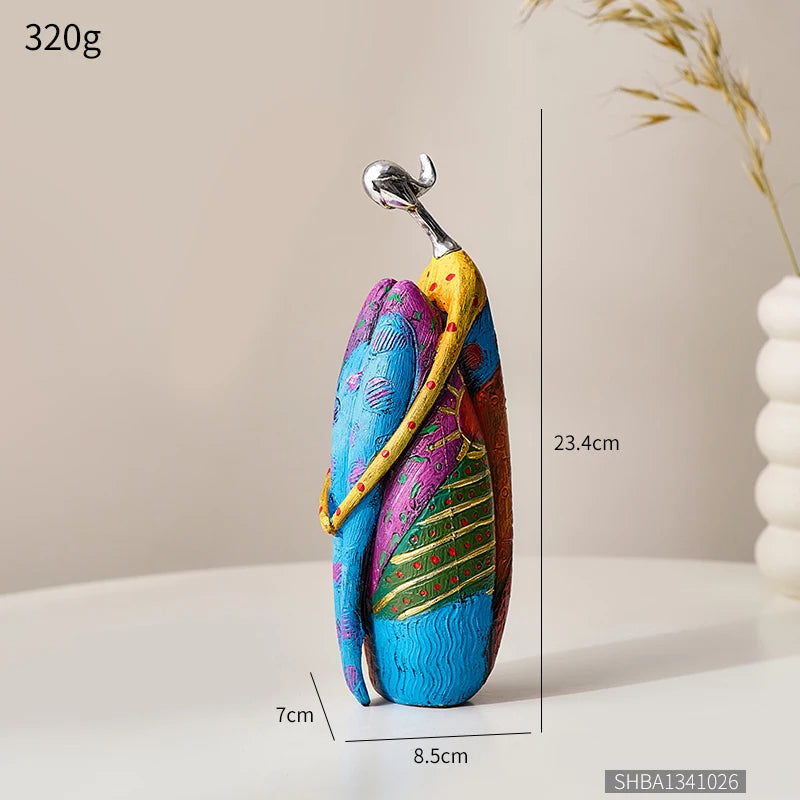 Vibrant Artistic Resin Decorative Figurine Set