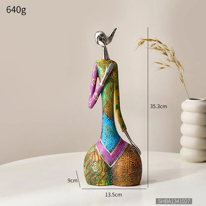 Vibrant Artistic Resin Decorative Figurine Set