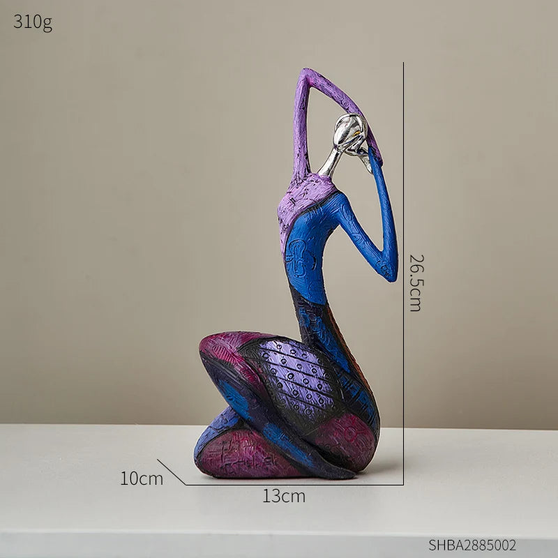 Vibrant Artistic Resin Decorative Figurine Set