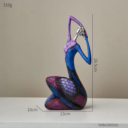 Vibrant Artistic Resin Decorative Figurine Set