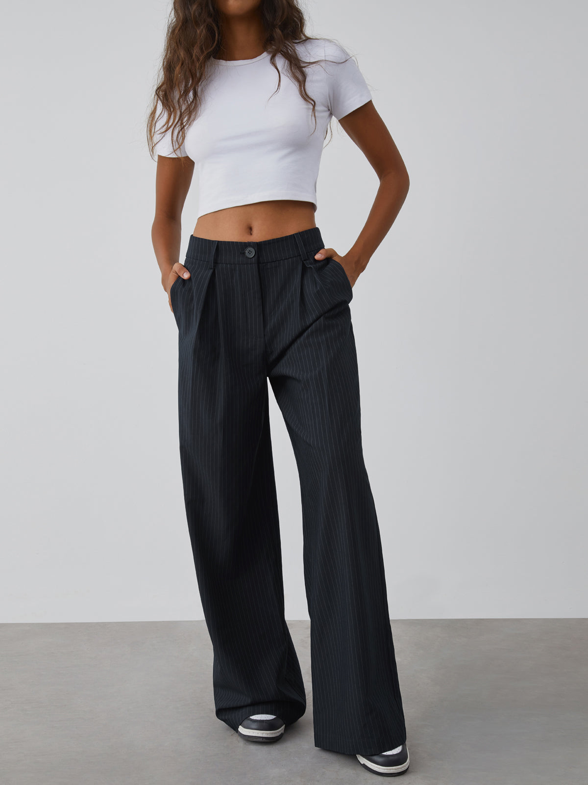 Bold Striped Loose Fit Dress Pants