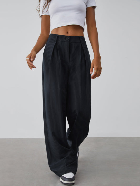 Bold Striped Loose Fit Dress Pants - Pexav