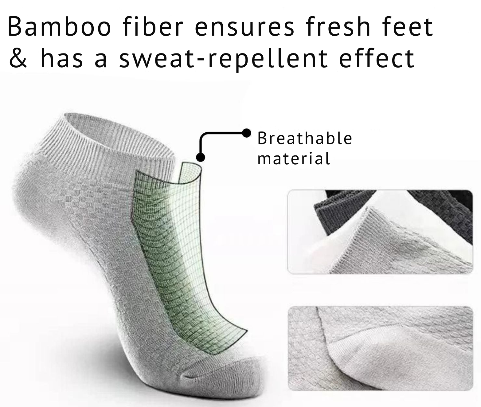 Short Bamboo Socks - BambooFeet-Black-1x Pair (+1 Free)-5.5 - 8.0-Nora Luxe