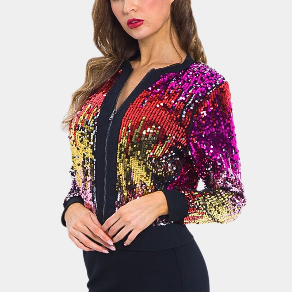 Sparkly Women's Jacket with Glitter Sequins - Pexav