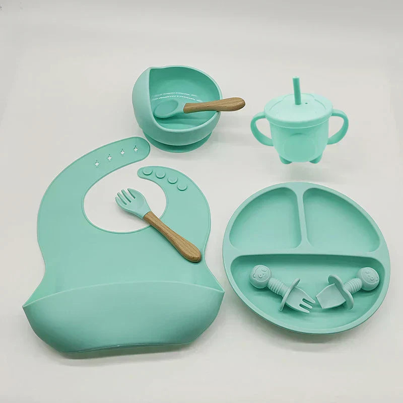 Silicone Feeding Set for Babies - TinyBites-Pink-Nora Luxe