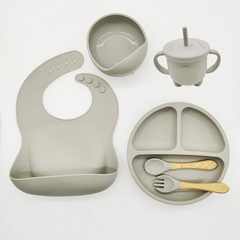 Silicone Feeding Set for Babies - TinyBites-Pink-Nora Luxe