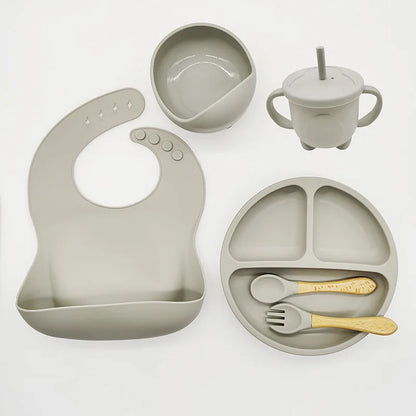 Silicone Feeding Set for Babies - TinyBites-Pink-Nora Luxe