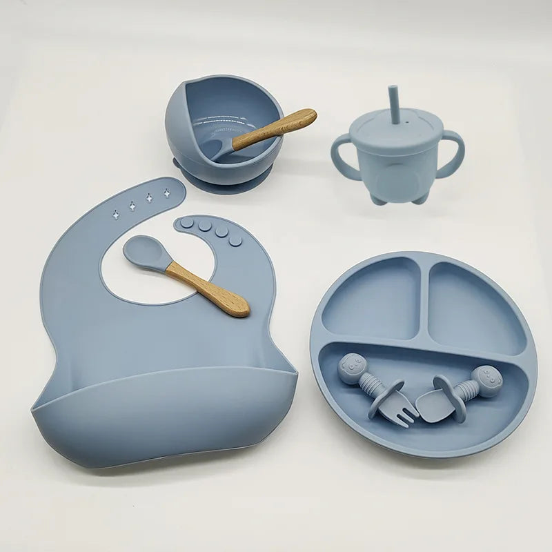 Silicone Feeding Set for Babies - TinyBites-Pink-Nora Luxe