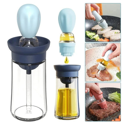 Silicone Oil Bottle with Brush Head - OilBuddy-Blue-Nora Luxe