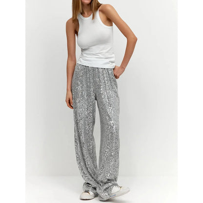 Shiny Sequin Party Pants - Luna - Pexav
