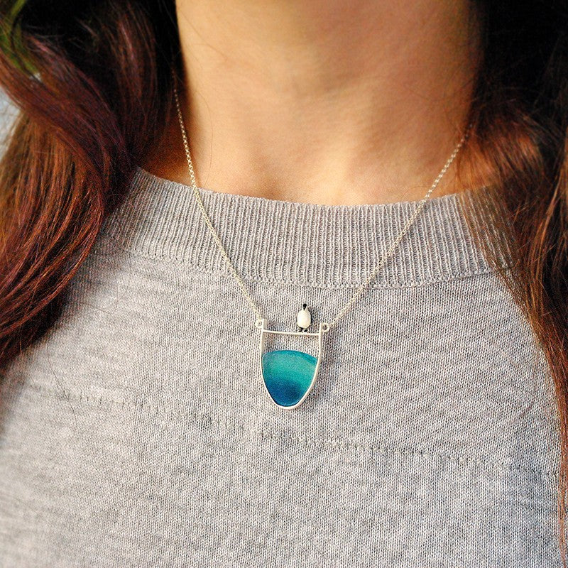 Silver Agate Pendant Necklace | Elegant Women's Jewellery-Nora Luxe