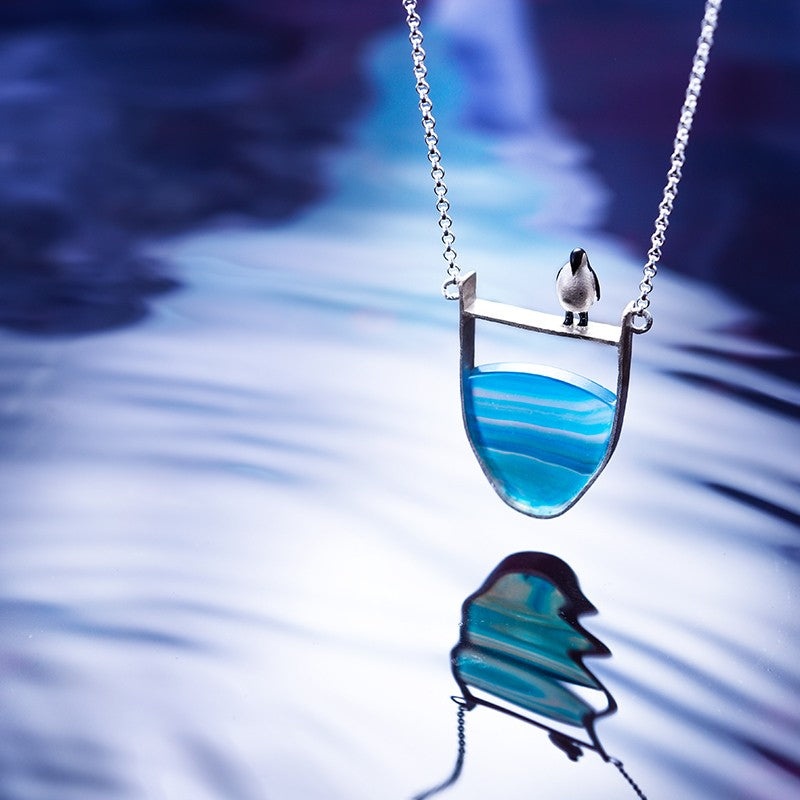 Silver Agate Pendant Necklace | Elegant Women's Jewellery-Nora Luxe