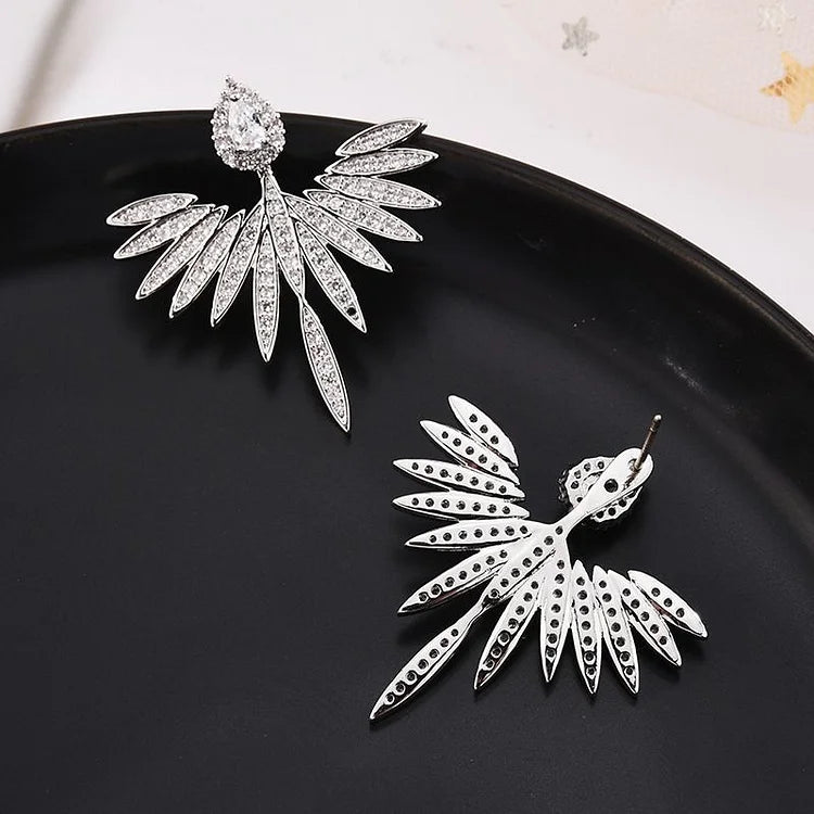 Silver Angel Wing Earrings - Celeste-Nora Luxe