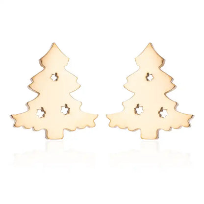 Silver Christmas Stud Earrings | Festive Women's Jewellery-CHRISTMAS TREE-GOLD-Nora Luxe