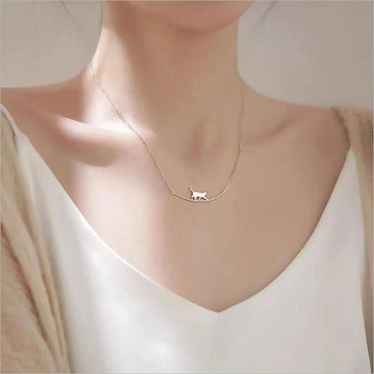Shiny Kitty Pendant Necklace - Pexav