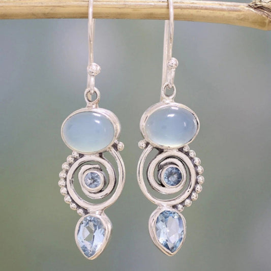 Sparkling Moonstone Drop Earrings - Pexav