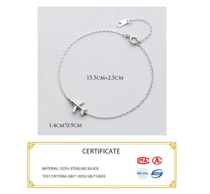 Silver Plane Bracelet | Charm for Adventurous Spirit-Nora Luxe