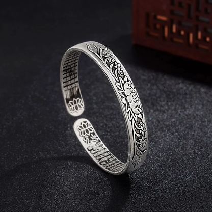 Silver Serenity Lotus Bracelet | Tranquility Accessory-Nora Luxe