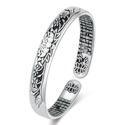 Silver Serenity Lotus Bracelet | Tranquility Accessory-Nora Luxe