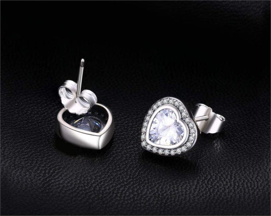 Sparkling Crystal Heart Earrings - Pexav