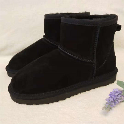 Single High Leather Women's Snow Boots - Nora-Black-2.5-Nora Luxe