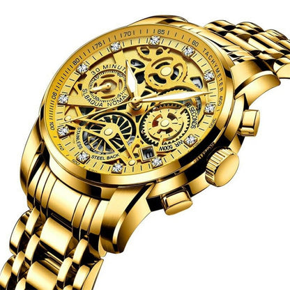 Skeleton Men's Watch - Eclipse-Gold-Nora Luxe