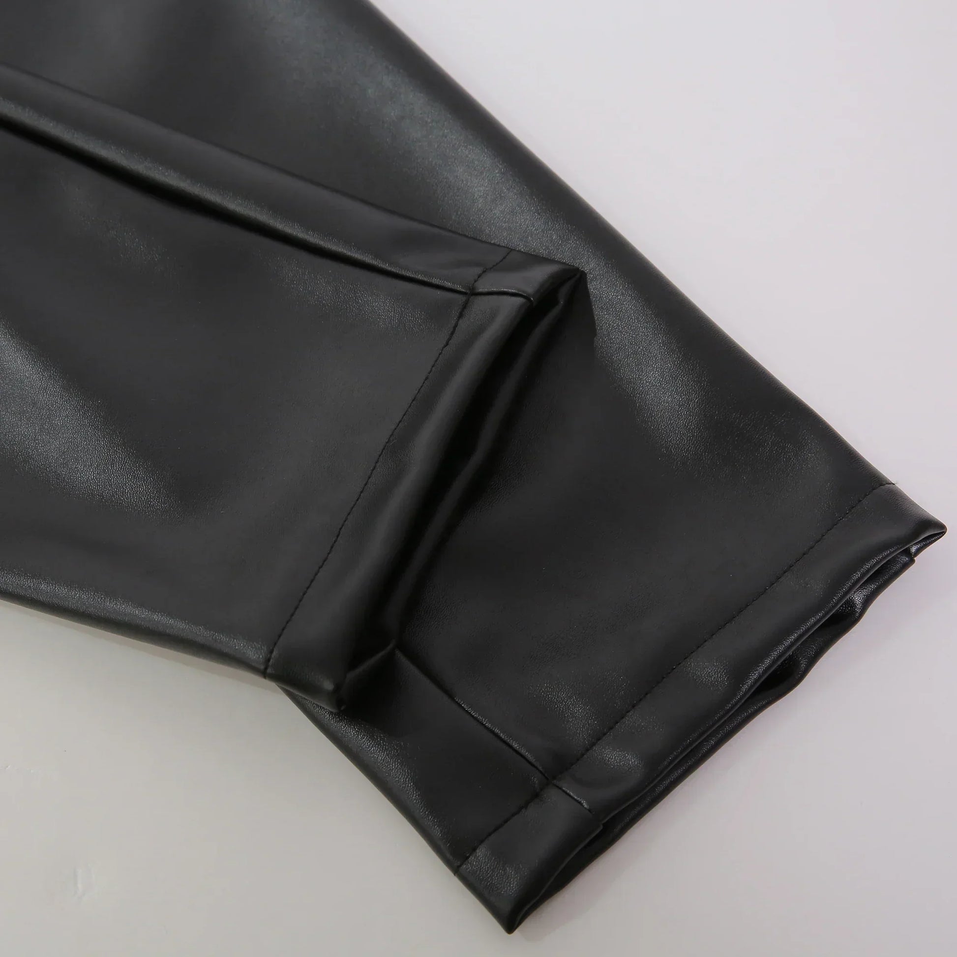 Skinny Fit Elastic Leather Trousers for Men - Lars-Black-28-Nora Luxe